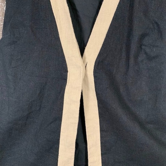 Abercrombie & Fitch Linen Blend Vest Black/Tan Minimalist Chic Women's XXS - Picture 4 of 9